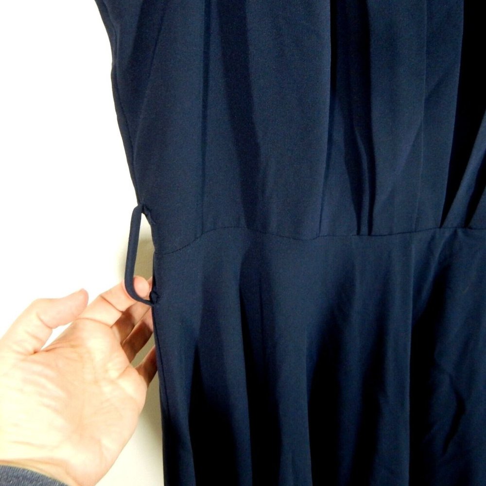 CITY CHIC dress veronica vintage fit flare knee length navy blue plus XXL 24 24W - Picture 4 of 8